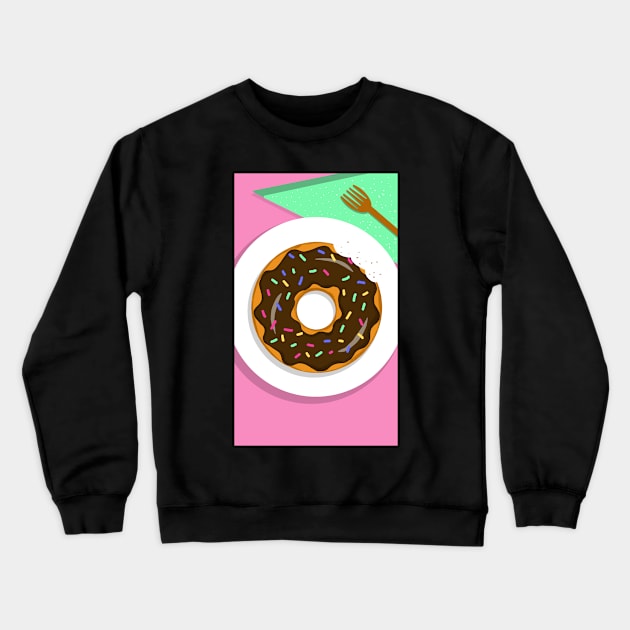 Fun Donut Print Crewneck Sweatshirt by monicasareen